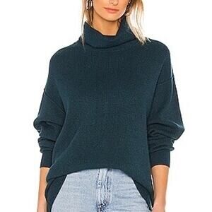 Free People Softly‎ Structured Turtleneck Sweater Tunic in Turquoise size small